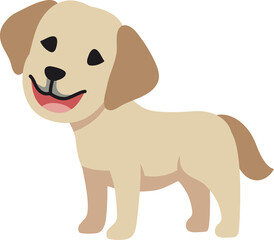 Cartoon character smiling labrador retriever dog for design.