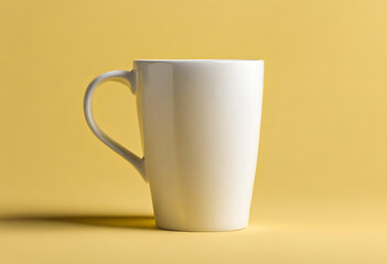 cup of coffee, paper coffee cup mockup with blank space and isolated yellow background, v2