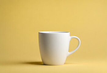 cup of coffee, paper coffee cup mockup with blank space and isolated yellow background, v2