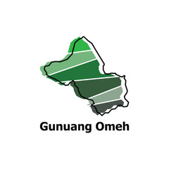 Map City of Gunuang Omeh, World Map Country of Indonesia vector template with outline, graphic sketch style isolated on white background