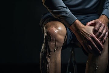 Knee pain, ointment and treatment. Generative AI
