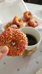 breakfast with mini donuts to brighten the day