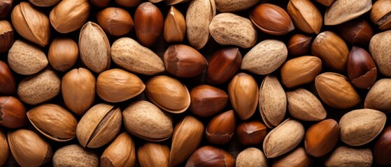 variety of mixed nuts close-up