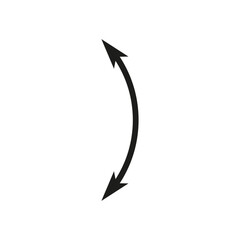 Dual semi circle arrow. Vector illustration. Semicircular curved thin long double ended arrow.	
