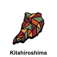 Map City of Kitahiroshima design illustration, vector symbol, sign, outline, World Map International vector template on white background