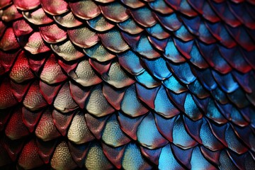 Photo of the textures and patterns of reptile scales. Generative AI - Powered by Adobe