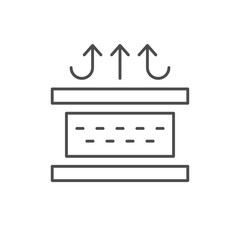 Protective layered material line icon