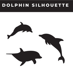 Dolphin silhouette collection vector design