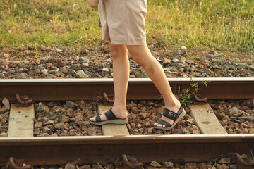 Walking on a train track