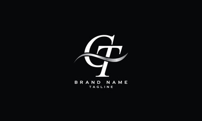 CT, TC, Abstract initial monogram letter alphabet logo design
