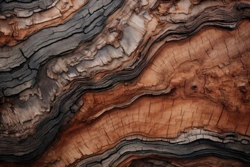 Photo of the textures of a piece of tree bark. Generative AI - obrazy, fototapety, plakaty