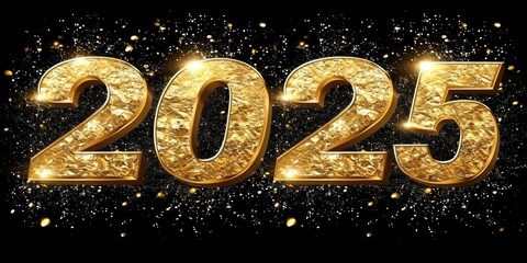Happy New Year 2025. Text number 2025