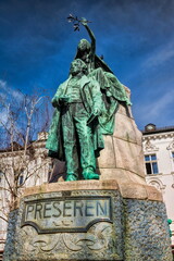 ljubljana, slowenien - denkmal vom dichter france preseren