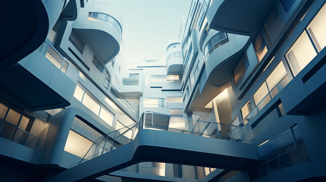 Futuristic abstract architecture. Modern abstract architecture designs.