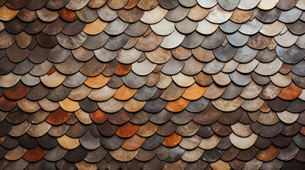 Fish Scale Tiles background. wall textured Background formed from Polished blocks