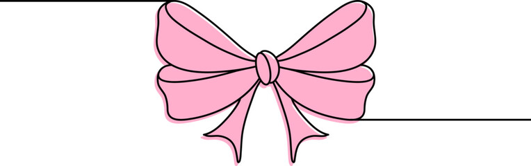 bow line art style , pink bow vector eps 10