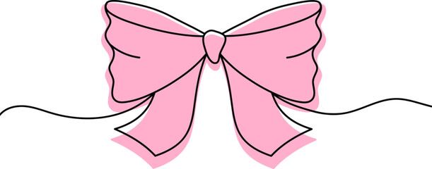 bow line art style , pink bow vector eps 10