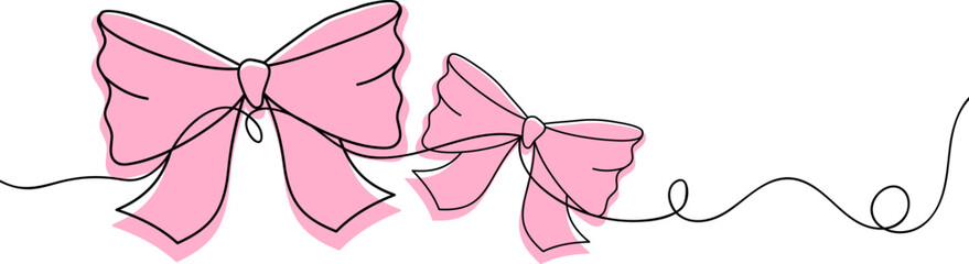 bow line art style , pink bow vector eps 10