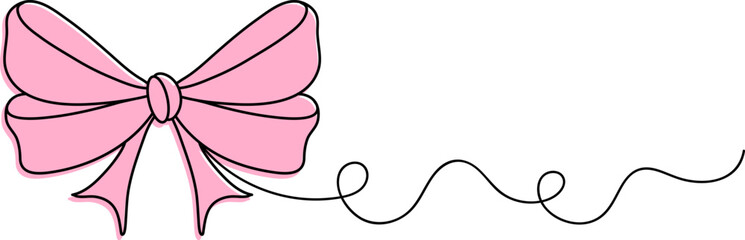 bow line art style , pink bow vector eps 10
