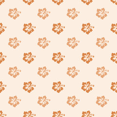 Coral Hawaiian Flowers Aloha Seamless Background Pattern