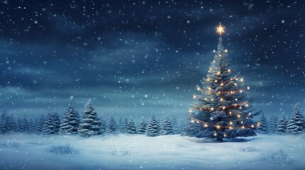 christmas tree in snow