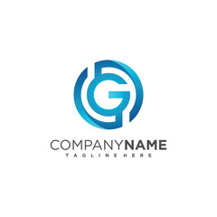 Modern and Minimal layered letter G logo