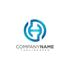 Modern and Minimal layered letter H logo