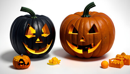 Fototapeta premium halloween pumpkin isolated on white