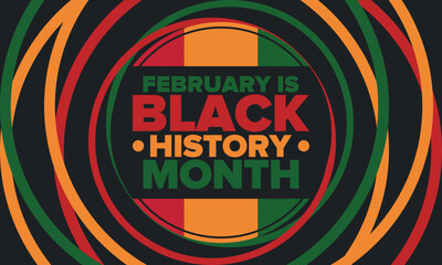 Black History Month. African American History. Celebrated annual. In February in United States and Canada. In October in Great Britain. Poster, card, banner, background. Vector illustration