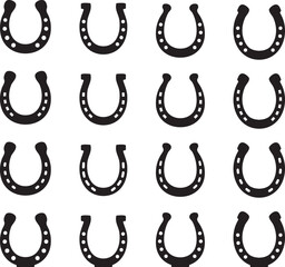 vector black horseshoes as luck symbol