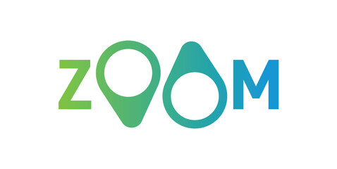 green-blue zoom logo on white background