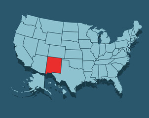 New Mexico USA map. United States of America map.