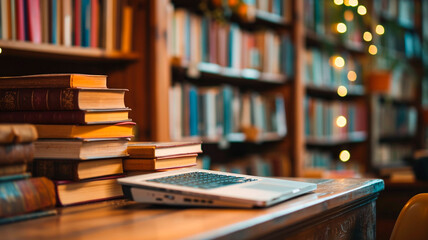 Fototapeta premium old books in library