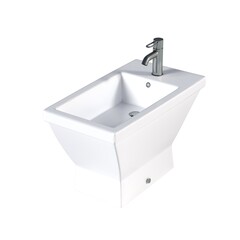 Lavatory pan isolated on a white background, bidet, 3D illustration, and CG render