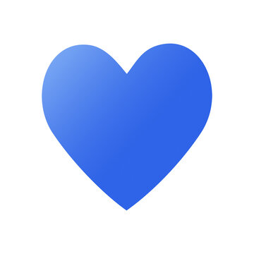 Naklejki Blue heart emoji isolated on white background. Emoticons symbol modern, simple, printed on paper. icon for website design