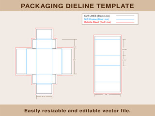 Sleeve match box style Jewellery Box dieline template