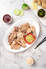 Boiled Plain Chicken with Ginger Sauce