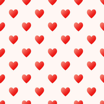 Valentine pattern seamless heart shape red colors background.