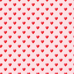 Valentine pattern seamless heart shape pink colors background.