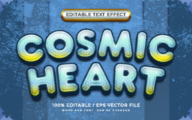 Editable 3D Text Effects Cosmic Heart