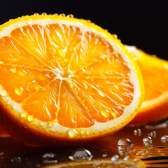 A close up image of ripe juicy orange