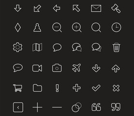 Business White icon vector set
