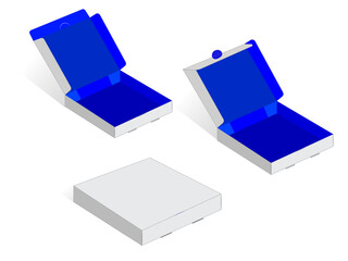 Pizza Box, food box 3d vector design for 3D mockup