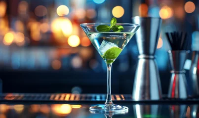 Deurstickers Moderne Martini-Kreation © AI Artisan