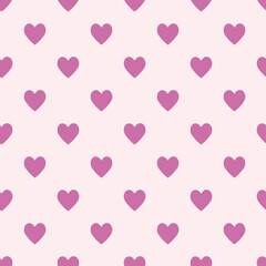 Valentine pattern seamless heart shape purple colors background.