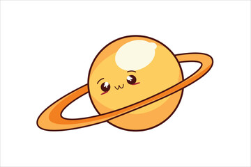 Cute planet characters. Cute planet logo.