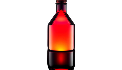 A front view red light bottle designed isolated on white background