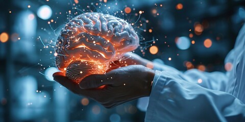 Innovative doctor using advanced artificial intelligence technology to improve mental health care and enhance awareness.