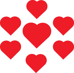 Heart clip art design on plain white transparent isolated background for shirt, hoodie, sweatshirt, apparel, card, tag, mug, icon, poster or badge