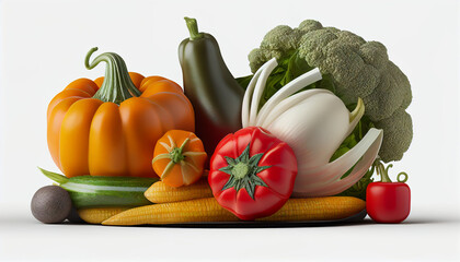 Close-up of a vegetable in front set against a white background